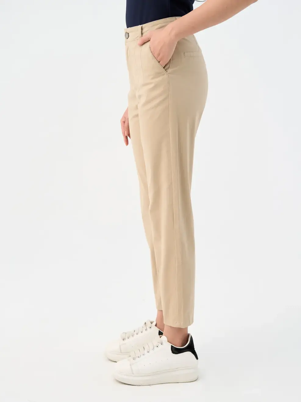 Quần Kaki Nữ Lưng Cao Ống Ôm Co Giãn Nhẹ - Ảnh 3