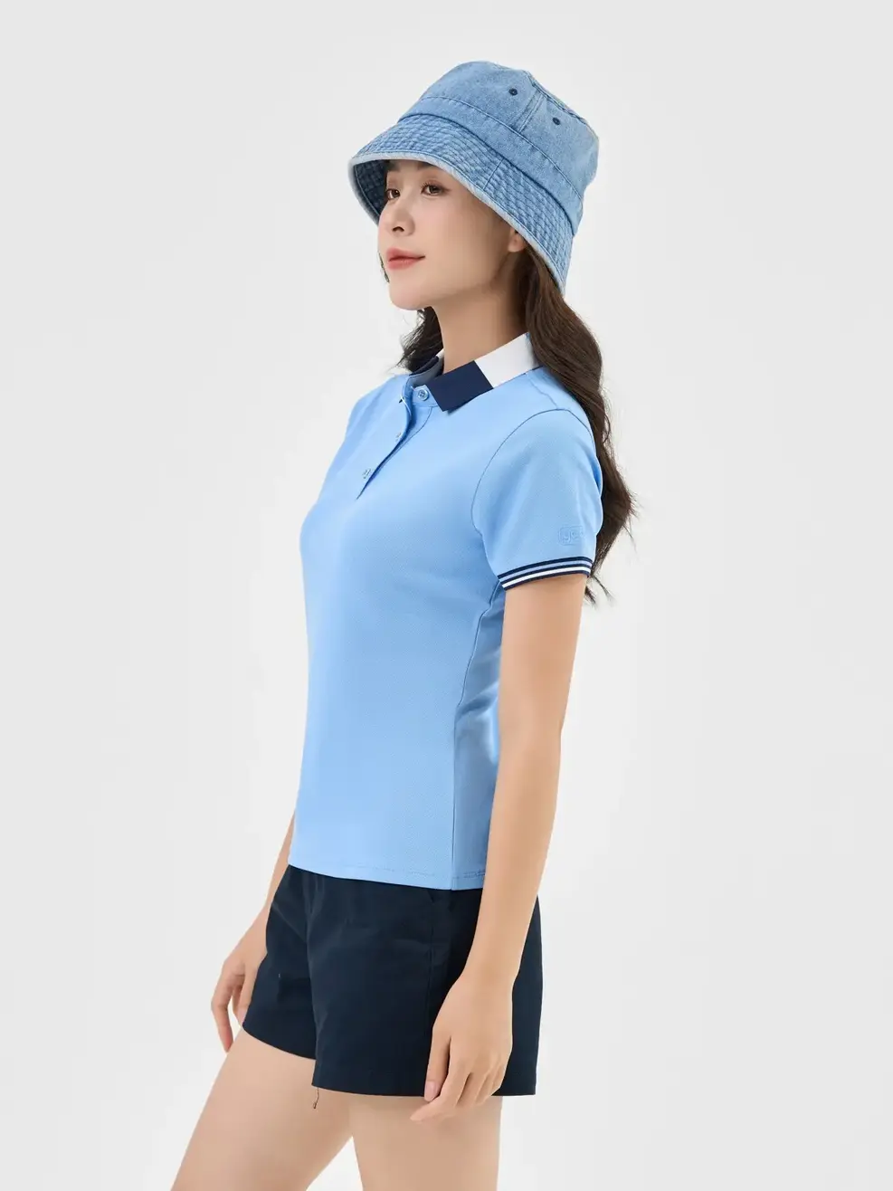 Áo Polo nữ s.cafe dệt tổ ong bo 3 màu - Ảnh 6