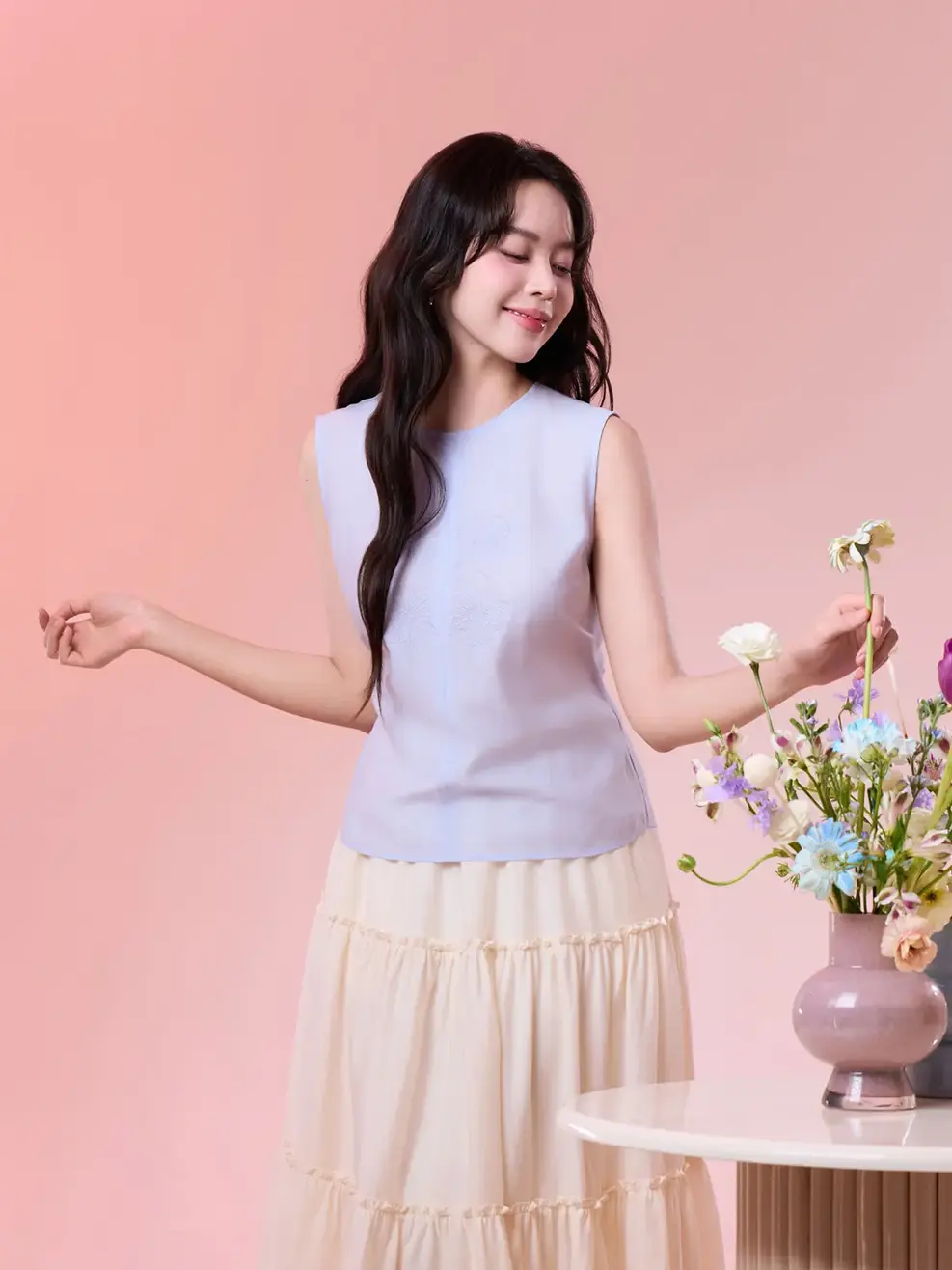 Áo Không Tay Thêu Hoa Nữ Collection