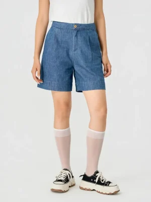 Quần Short Jeans Giấy Baggy Chiết Ly Túi Vuông