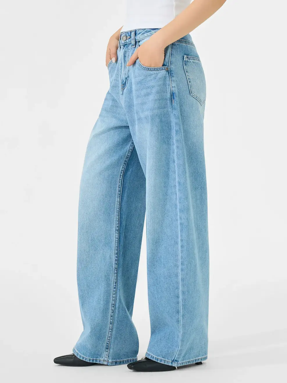 Quần Jeans Nữ Barrel Light Weight - Ảnh 3