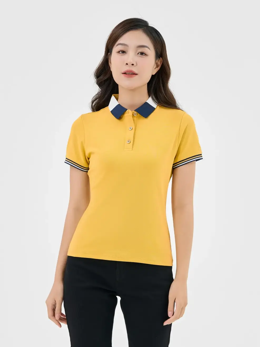Áo Polo nữ s.cafe dệt tổ ong bo 3 màu