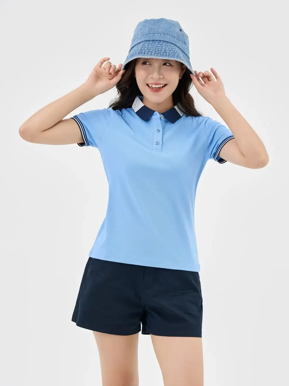 Áo Polo nữ s.cafe dệt tổ ong bo 3 màu - Ảnh 7