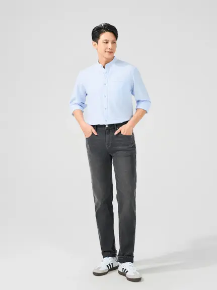 Quần Jeans Nam Slim Fit Poly Bền Vững - Ảnh 4