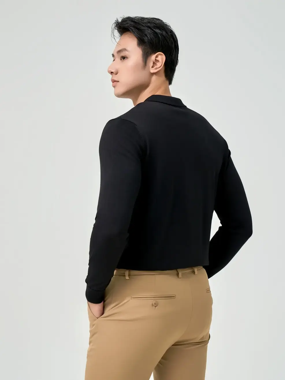 Áo len nam cổ polo cơ bản - Ảnh 2