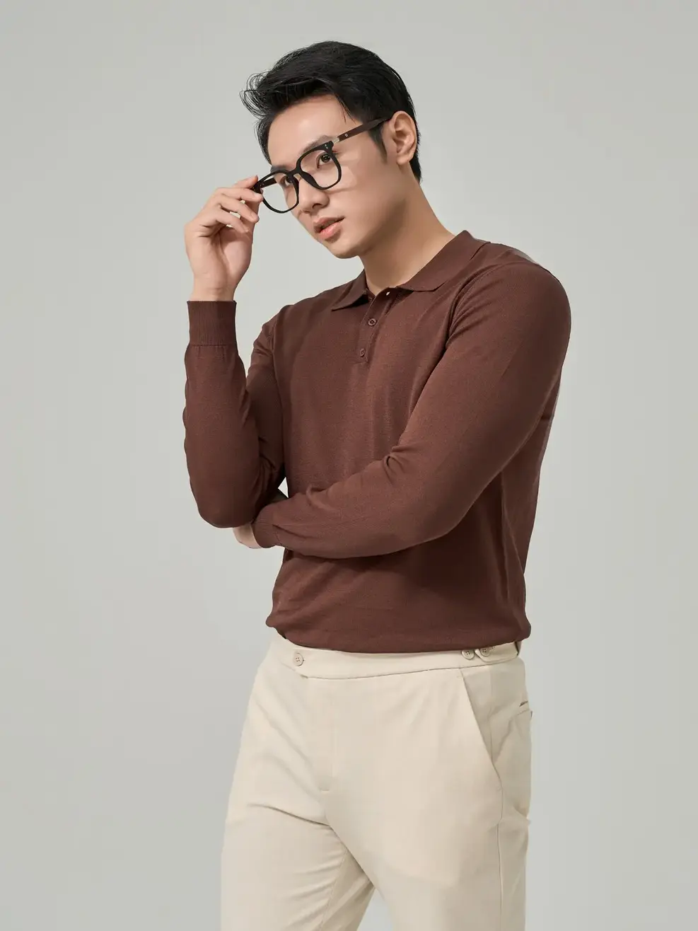 Áo len nam cổ polo cơ bản - Ảnh 3