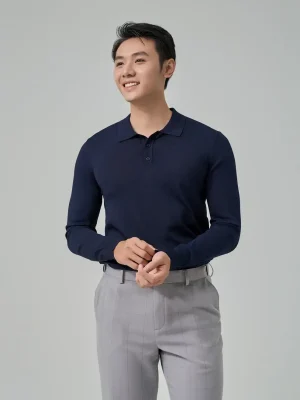 Áo len nam cổ polo cơ bản