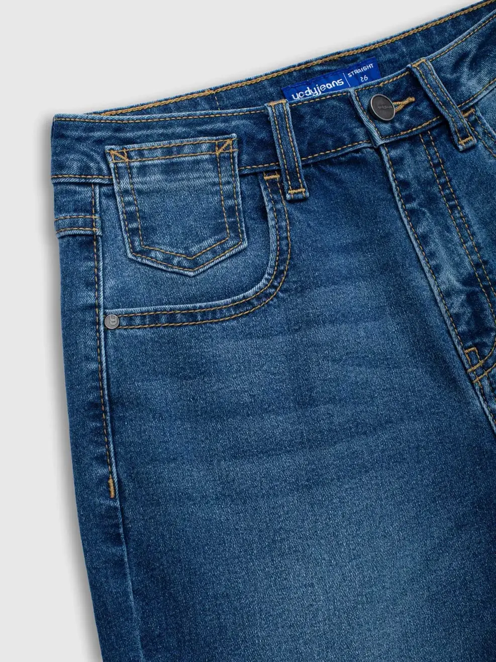 Quần Jeans Nữ Straight Thêu Túi Hậu - Ảnh 5