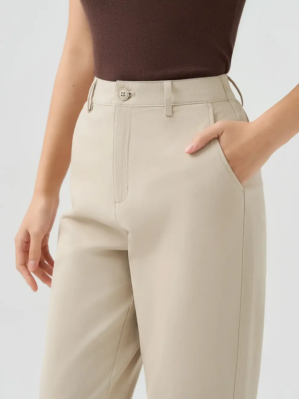 Quần Khaki Baggy Nữ Cạp Bán Chun - Ảnh 3