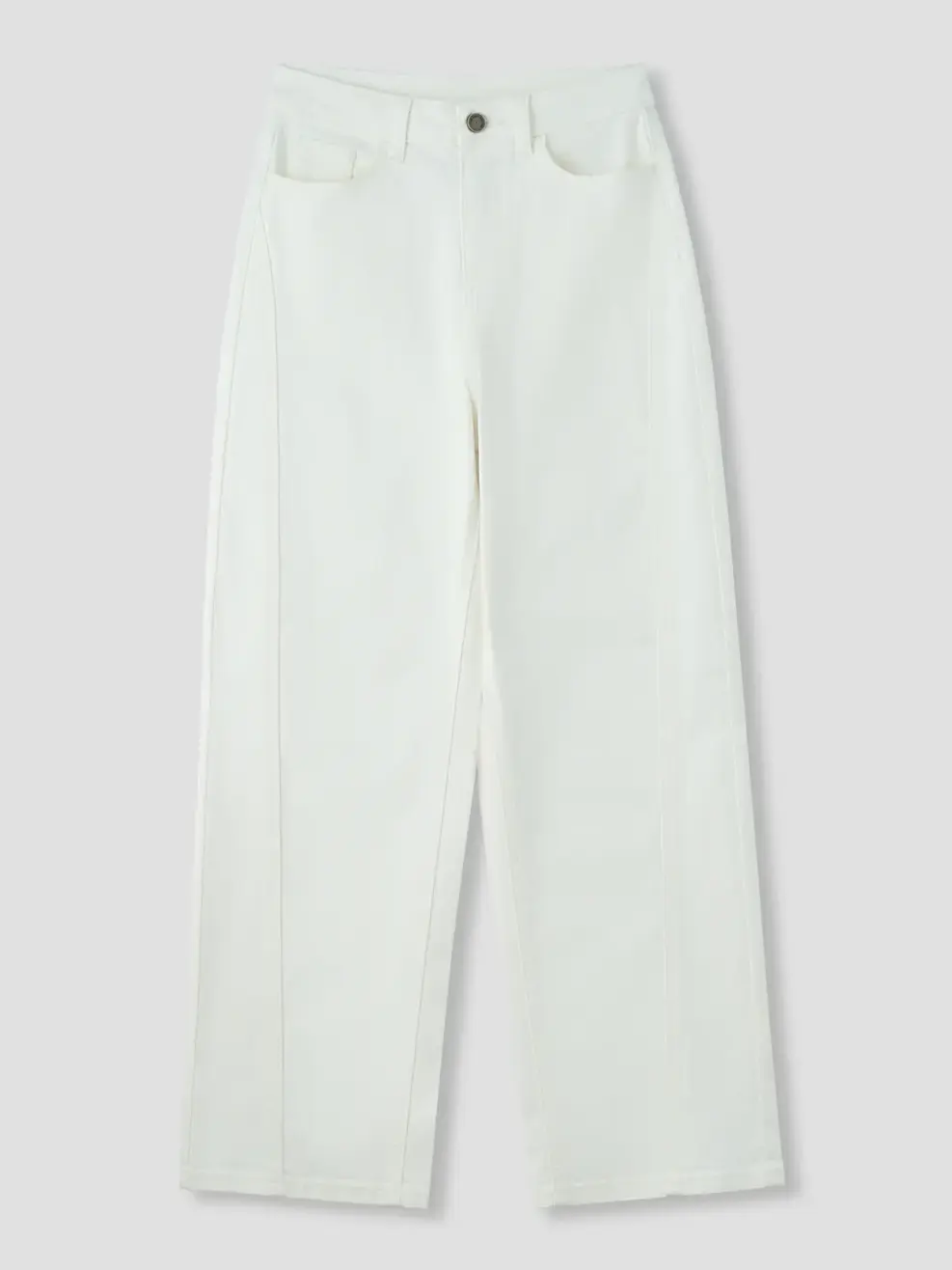 Quần Jeans Nữ Ống Rộng Cạp Cao Can Phối - Ảnh 6