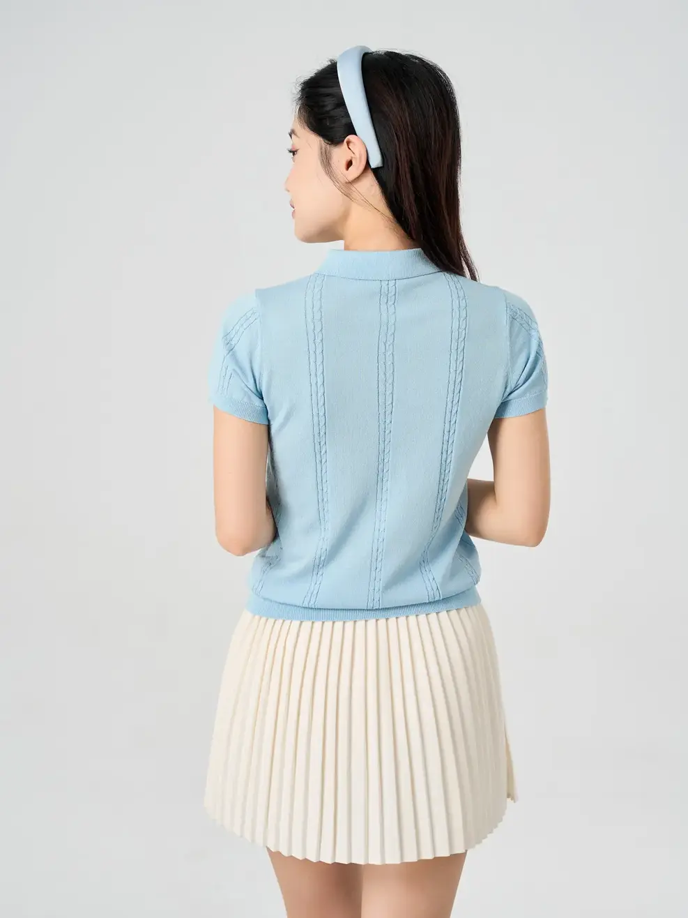 Áo Len Polo Nữ Dệt Vặn Thừng - Ảnh 7