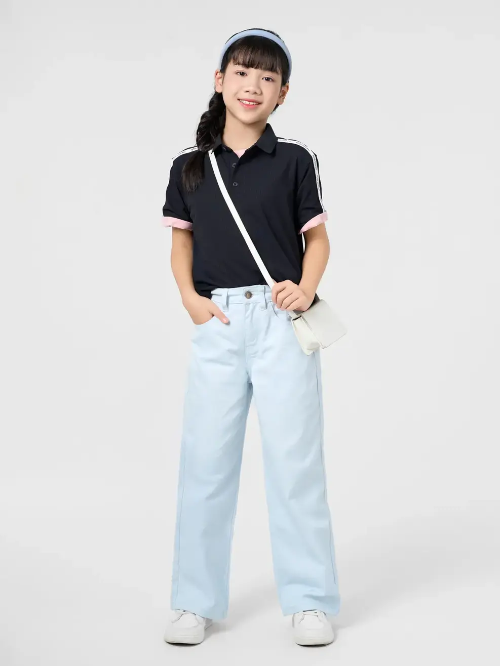 Quần Jeans Kid Nữ Ống Suông Cơ Bản