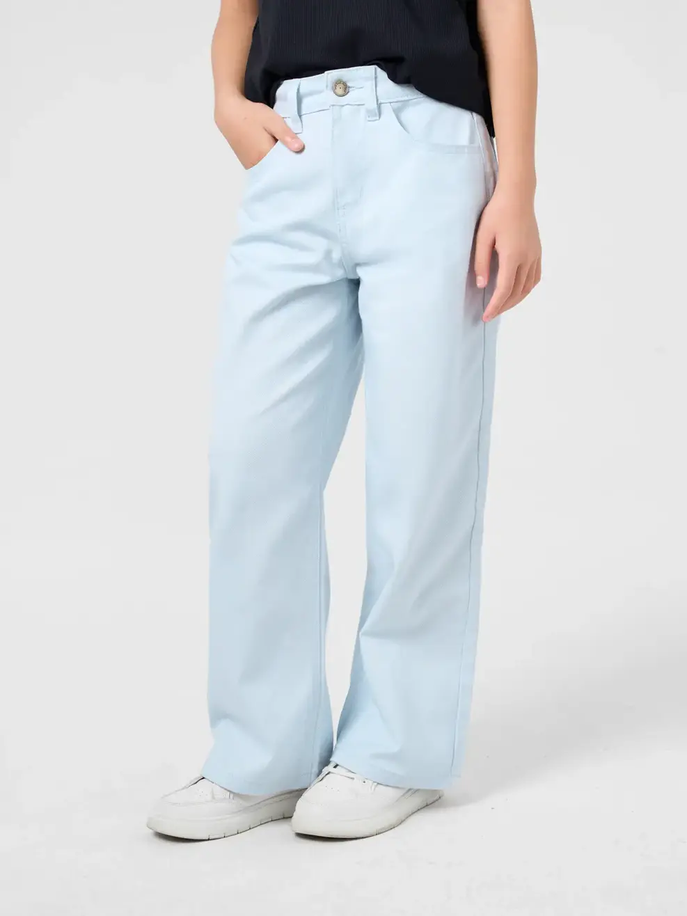 Quần Jeans Kid Nữ Ống Suông Cơ Bản - Ảnh 2