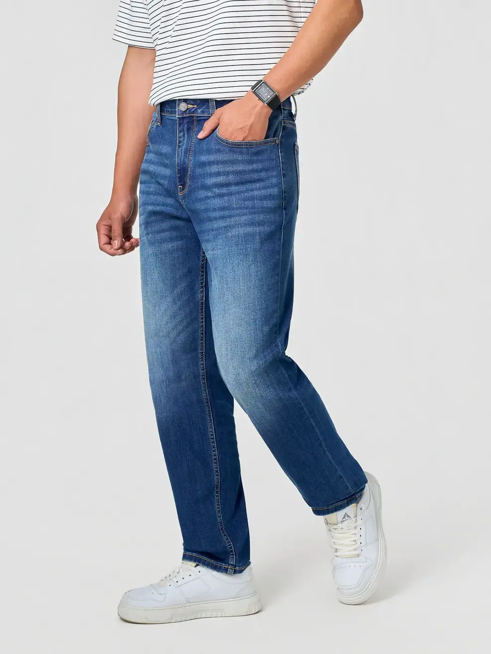 Quần Jeans Nam Regular Siêu Nhẹ Co Giãn