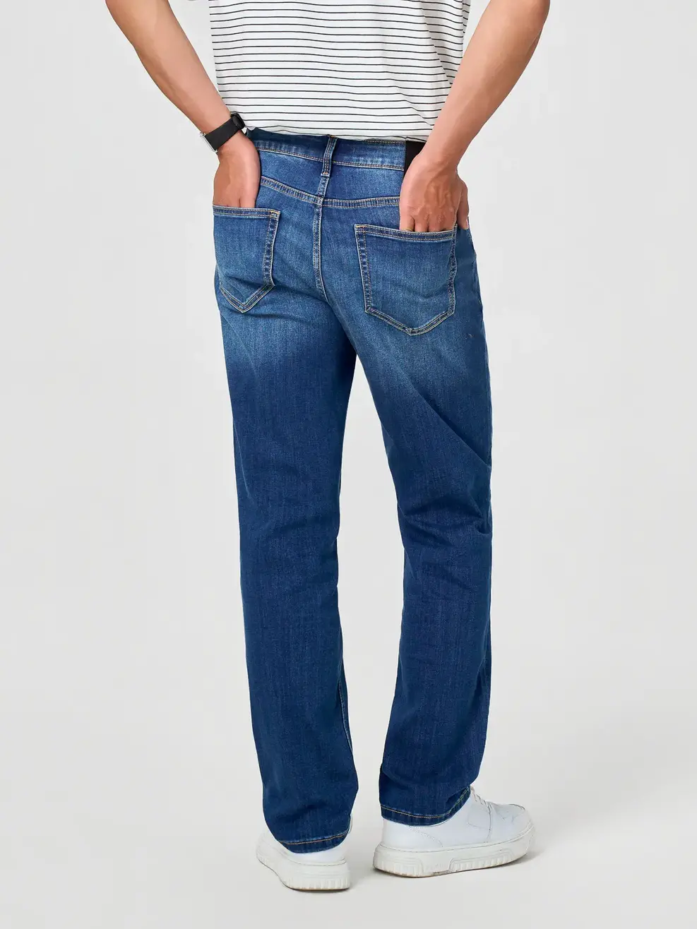 Quần Jeans Nam Regular Siêu Nhẹ Co Giãn - Ảnh 2