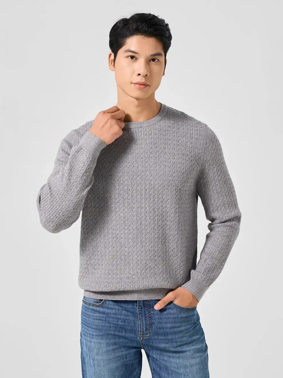 Áo Len Regular Cổ Tròn Vặn Thừng - Ảnh 3