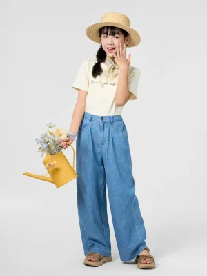 Quần Jeans Kid Nữ Giấy Ống Rộng