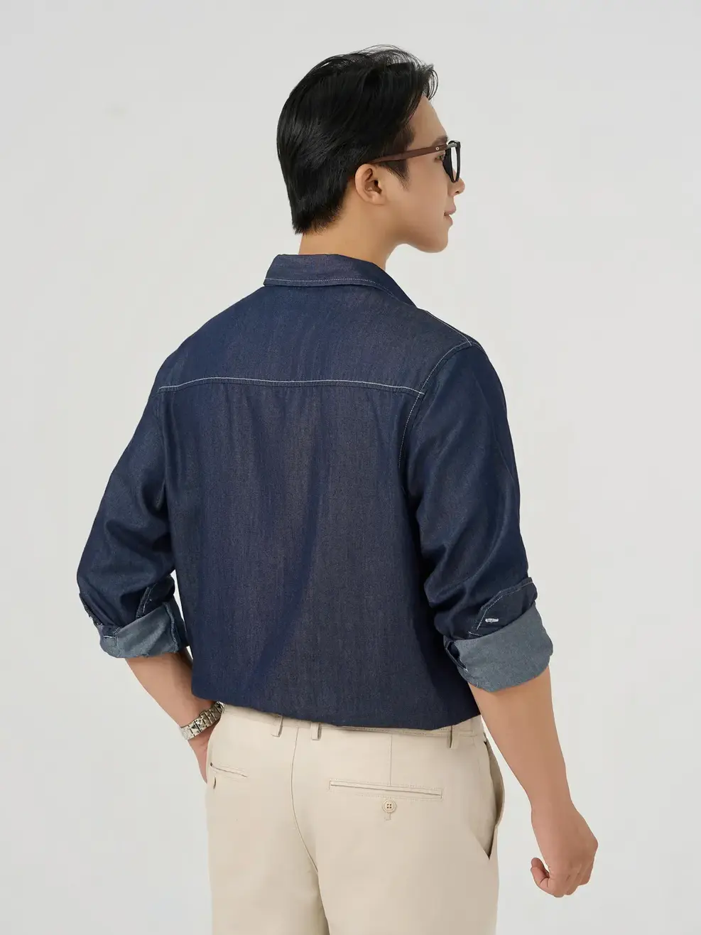 Áo Sơ Mi Jeans Nam Túi Ngực - Ảnh 3