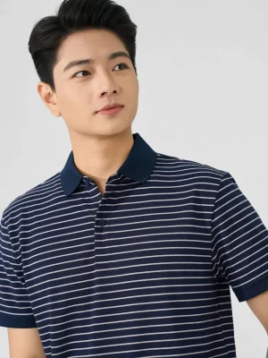 Áo Polo Nam Regular Họa Tiết Kẻ Ngang