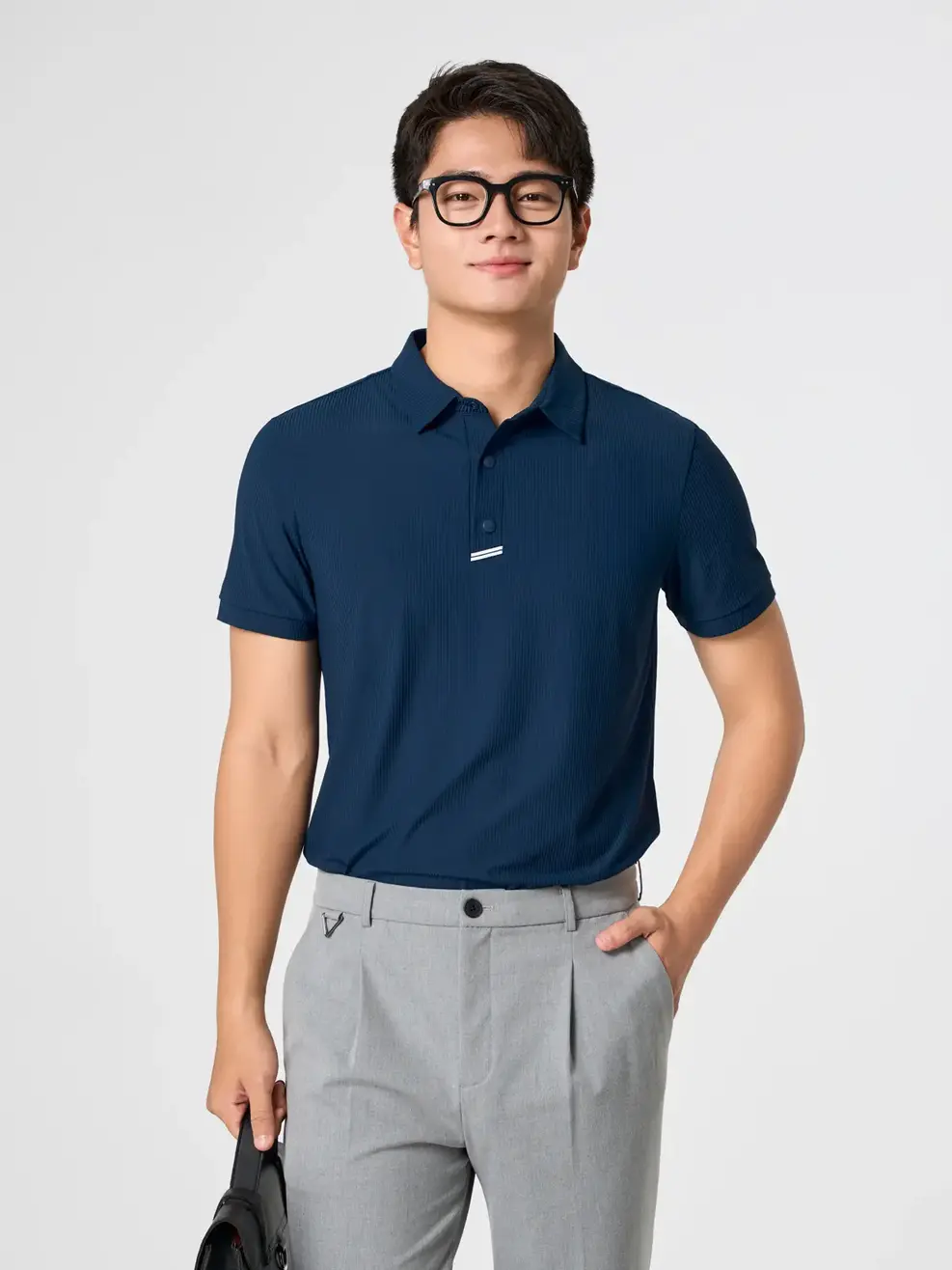 Áo Polo Nam Business Nẹp Phối Dây Dệt